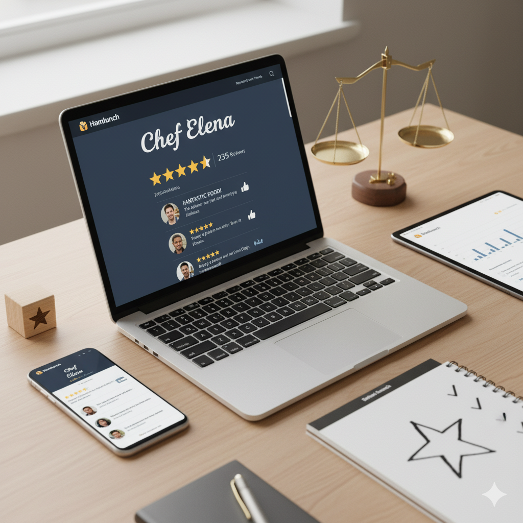 Cómo funciona el sistema de reseñas y reputación en Homlunch