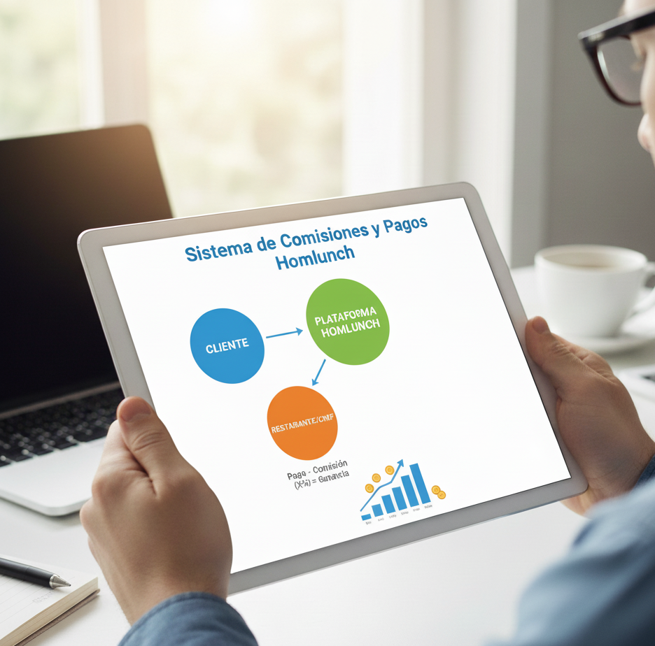 Cómo funciona el sistema de comisiones y pagos en Homlunch